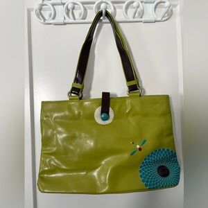 Stylish Green and Blue Women's Vegan Leather Tote Bag
